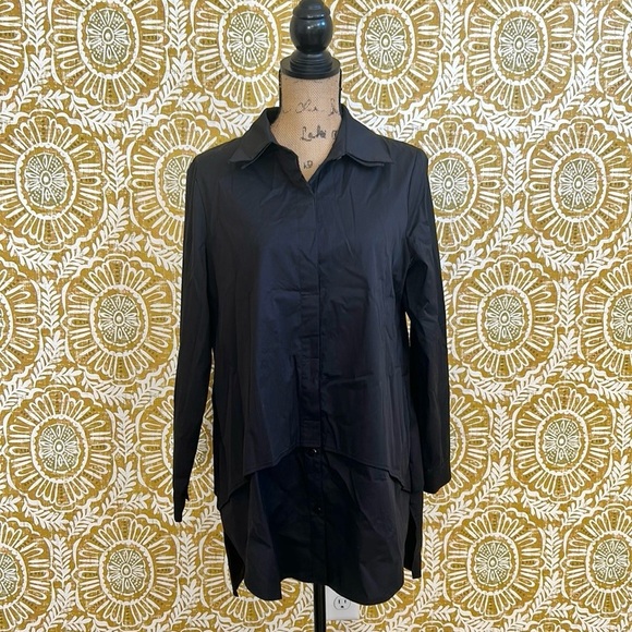 NWOT Stella Carakasi Twice As Nice Long Sleeve Button Down Shirt in Black Size S - Picture 6 of 12